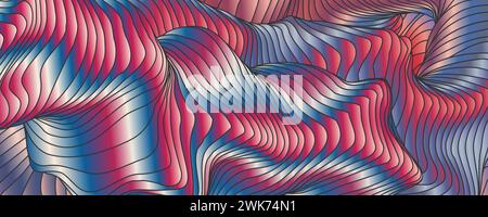 Abstrakter farbenfroher Hintergrund mit Farbverlauf. Die Illusion des dreidimensionalen Raumes. Eine Vorlage für kreatives Design Stock Vektor