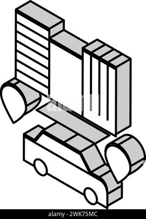 Routen Fahrschule Isometrisches Symbol Vektorillustration Stock Vektor