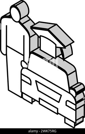 Fahrstunden für Erwachsene Isometrie-Vektorillustration Stock Vektor