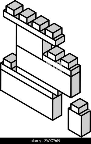 Bauspielzeug isometrische Icon Vektor Illustration Stock Vektor