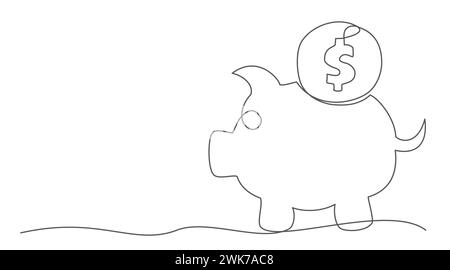 Schweinebank, eine Linie, isoliert auf weißem Hintergrund Stock Vektor
