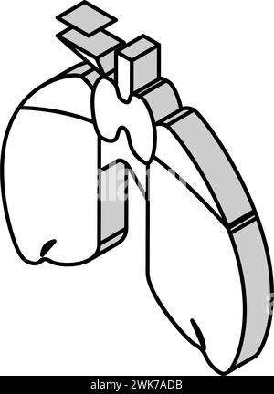 Thymusendokrinologie isometrische Iconvektorillustration Stock Vektor