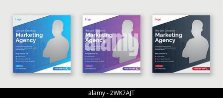 Digital Business Marketing Agentur Social Media Post Vorlage. Kreative Online-Werbung Social Media Layout Design Stock Vektor