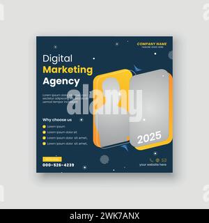 Post-Vorlage für Social-Media-Werbeagenturen für digitales Business-Marketing Stock Vektor