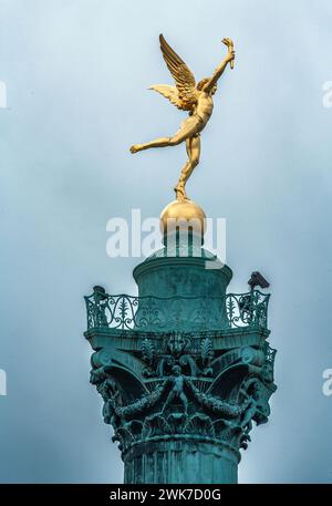 Colonne de Juillet in Place De La Bastille, Paris, Frankreich Stockfoto