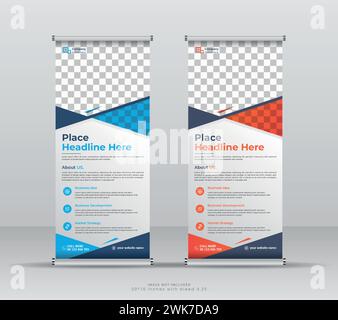 Kreatives modernes Rollup-Banner-Design, Corporate Marketing Agency x Standbanner Stock Vektor