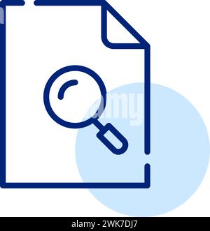 Informationen in Datei werden gesucht. Datenanalyse. Pixelperfekter, bearbeitbarer Kontur Stock Vektor