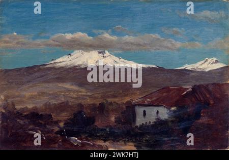 Ölgemälde des Monte Chimborazo aus Riobamba, Ecuador, von dem amerikanischen Künstler Frederic Edwin Church um 1857 Stockfoto