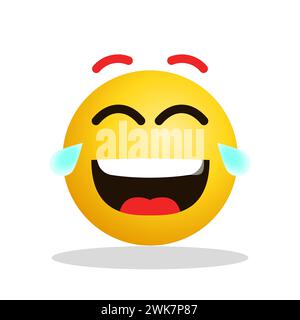 Kunst Illustration Design Emoji Gesichtsausdruck Symbol Emoticon des Lachens Stock Vektor