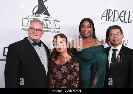 Beverly Hills, Kalifornien, USA 18. Februar 2024 Anthony Wilson, Jennifer Guerrero, Florence Witherspoon und Mao Lai nehmen am GuildÕs 18. Februar 2024 an den MUAHS Awards im Beverly Hilton Hotel in Beverly Hills, Kalifornien, USA, Teil. Foto: Barry King/Alamy Live News Stockfoto