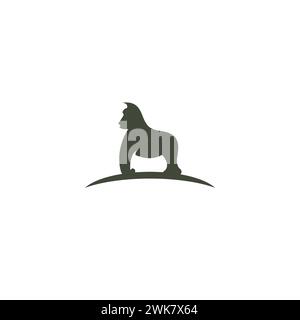 Gorilla Logo Einfach. Affenlogo Stock Vektor
