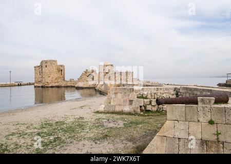 Libanon, Saida, Seeschloss Stockfoto