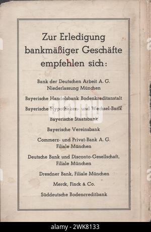 1937 Münchener jahr Austellung, neue Pinakothek , August-Oktober, 9-17 Uhr, Eintritt 50PF / 1937 Münchener Jahresausstellung, neue Bildergalerie, von August bis Oktober, 9-17 Stunden, Eintritt 50PF 1930er Jahre deutsche Kunstausstellung / die deutsche Kunst der 1930er Jahre / Deutsche Bildhauer / Deutsche Bildhauer / Deutsche Maler / deutsche Künstler . deutsche Werbung aus den 1930er Jahren / Deutsche Anzeigen / deutsche Werbung Stockfoto