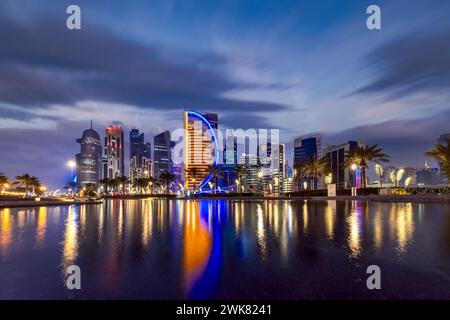 Wunderschöner Blick auf die Skyline von Doha vom Sheraton Park Doha Stockfoto