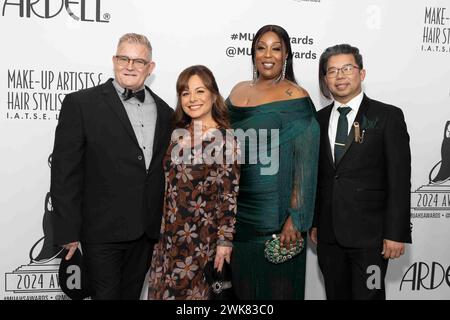 Anthony Wilson, Jennifer Guerrero, Florence Witherspoon und Mao Lai nehmen am 18. Februar 2024 an den 11. Jährlichen MUAHS Awards im Beverly Hilton Hotel in Beverly Hills, KALIFORNIEN Teil. (Foto: Corine Solberg/SipaUSA) Stockfoto