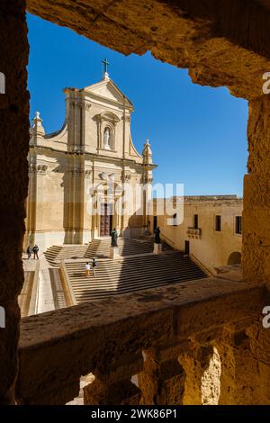 Die Kathedrale der Himmelfahrt in der Zitadelle, Victoria, Gozo, Malta Stockfoto