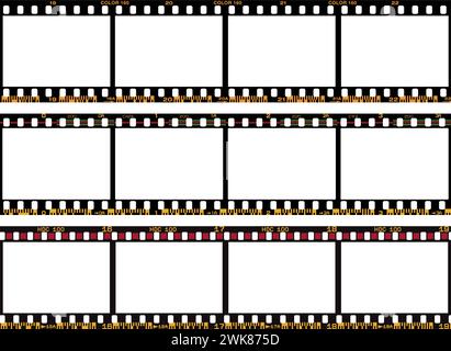 Vektorpackung mit analogen fotografischen Filmen mit Barcodes Stock Vektor