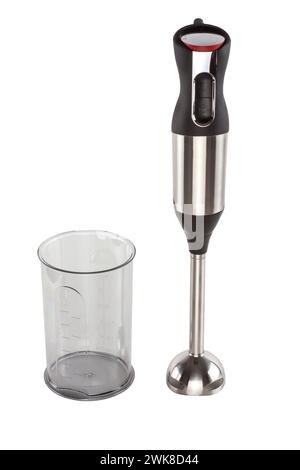 Stabmixer isoliert auf weißem Hintergrund Stockfoto