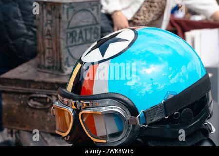 Crashhelm im Retro-Stil Stockfoto