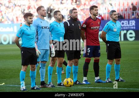 Pamplona, Spanien. Februar 2024. Sport. Fußball/Fußball. Während des Fußballspiels La Liga spielte EA Sports zwischen CA Osasuna und Cadiz CF am 17. Februar 2024 im El Sadar Stadion in Pamplona (Spanien). Kredit: Inigo Alzugaray/Cordon Press Kredit: CORDON PRESS/Alamy Live News Stockfoto