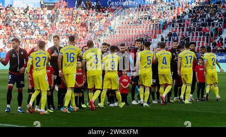 Pamplona, Spanien. Februar 2024. Sport. Fußball/Fußball.das Fußballspiel La Liga EA Sports zwischen CA Osasuna und Cadiz CF fand am 17. Februar 2024 im El Sadar Stadion in Pamplona (Spanien) statt. Kredit: Inigo Alzugaray/Cordon Press Kredit: CORDON PRESS/Alamy Live News Stockfoto