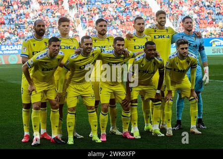 Pamplona, Spanien. Februar 2024. Sport. Fußball/Fußball.das Fußballspiel La Liga EA Sports zwischen CA Osasuna und Cadiz CF fand am 17. Februar 2024 im El Sadar Stadion in Pamplona (Spanien) statt. Kredit: Inigo Alzugaray/Cordon Press Kredit: CORDON PRESS/Alamy Live News Stockfoto