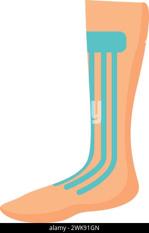 Foot kinesio Tape Icon Cartoon Vektor. Sportgürtel. Elastisches Körpergelenk Stock Vektor