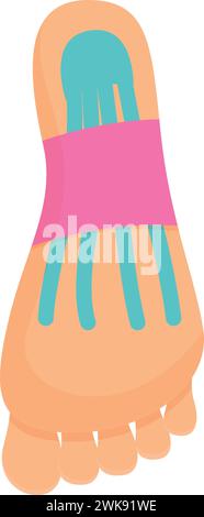 Fußschmerzen Symbol Cartoon Vektor. Gesundheitsmedizinischer Sport. Elastischer Verband Stock Vektor