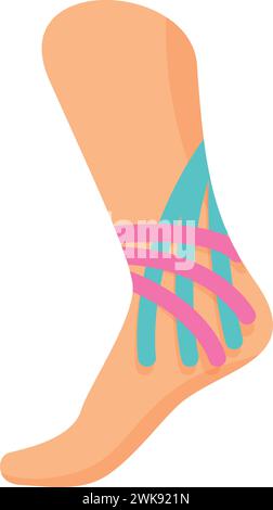 Foot kinesio Tape Icon Cartoon Vektor. Muskelband. Sportlicher Halt Stock Vektor
