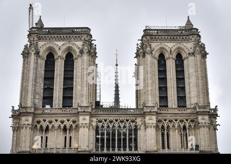 Paris, Frankreich. Februar 2024. Dieses Foto zeigt den Wiederaufbau von Notre Dame von Paris am 19. Februar 2024. Foto: Firas Abdullah/ABACAPRESS.COM Credit: Abaca Press/Alamy Live News Stockfoto