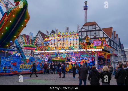 Karussell Musik Express auf dem Markt von Soest Stockfoto