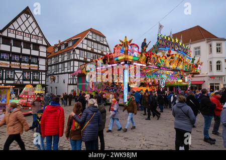 Karussell Musik Express auf dem Markt von Soest Stockfoto