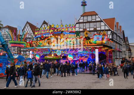 Karussell Musik Express auf dem Markt von Soest Stockfoto