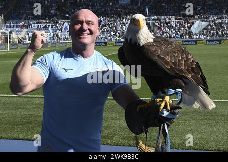 Rom, Italien. Februar 2024. Olympia während des 25. Tages der Serie A Meisterschaft zwischen S.S. Lazio gegen Bologna F.C. 1909, 18. Februar 2024 im Olympiastadion in Rom. Quelle: Unabhängige Fotoagentur/Alamy Live News Stockfoto