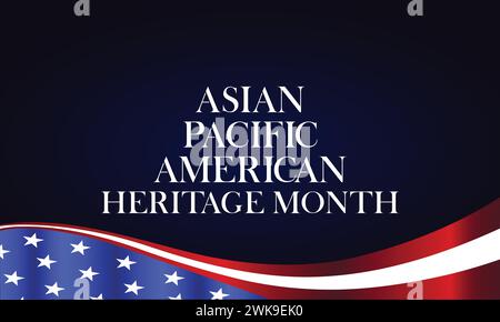 Text-Illustration-Design des asiatischen amerikanischen und pazifischen Islanders Stock Vektor