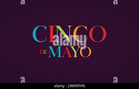 Cinco de Mayo Text- und Purpel-Hintergrunddesign Stock Vektor