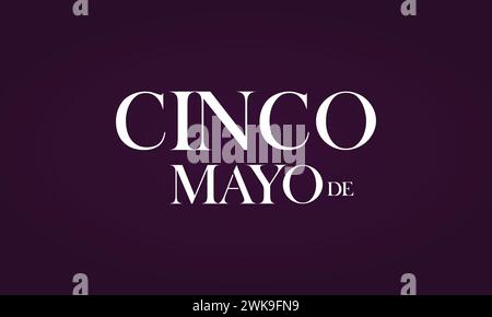 Cinco de Mayo Text- und Purpel-Hintergrunddesign Stock Vektor
