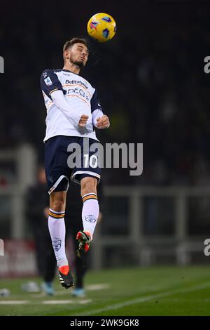 Torino, Italien. Februar 2024. Foto Fabio Ferrari/LaPresse 16 Febbraio 2024 - Torino, Italia - Sport, calcio -ESCLUSIVA TORINO FC- Torino FC vs Lecce - Campionato italiano di calcio Serie A TIM 2023/2024 - Stadio Olimpico Grande Torino.Nella Foto: Rémi Oudin 16. Februar 2024 Turin, Italien - Sport, calcio - EXKLUSIVER TORINO FC - Torino FC vs Lecce - italienische Fußballmeisterschaft der Serie A 2023/2024 - Olimpico Grande Torino Stadium. im Bild: Rémi Oudin Credit: LaPresse/Alamy Live News Stockfoto