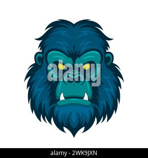 Wütender Gorillakopf. Zeichentricksymbol, Logo. Vektorabbildung EPS10 Stock Vektor