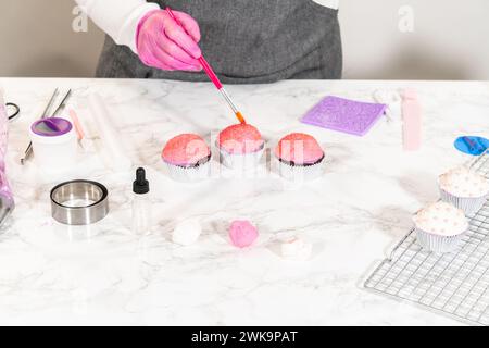 Extravagante Cupcakes für die Geburtstagsfeier Stockfoto