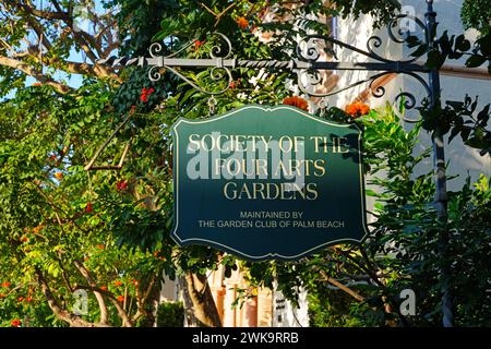 PALM BEACH, FL – 3. Februar 2024 – Ansicht des Garden Club of Palm Beach in Palm Beach, Florida. Stockfoto