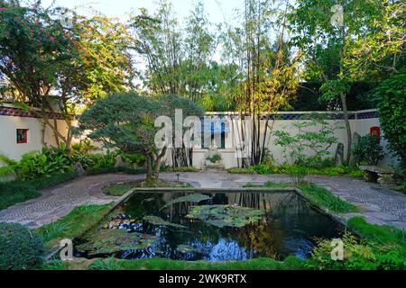 PALM BEACH, FL – 3. Februar 2024 – Ansicht des Garden Club of Palm Beach in Palm Beach, Florida. Stockfoto