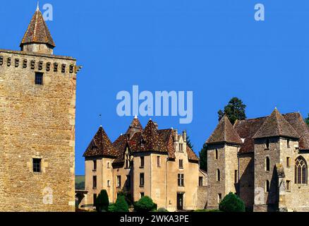 Chateau de Couches, Couches, Département Saône-et-Loire in der Region Bourgogne-Franche-Comté, Ostfrankreich Stockfoto