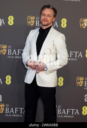 London, Großbritannien. Februar 2024. James McAvoy nimmt an den British Academy Film Awards 2024 in der Royal Festival Hall in Waterloo, London, Teil. Quelle: SOPA Images Limited/Alamy Live News Stockfoto