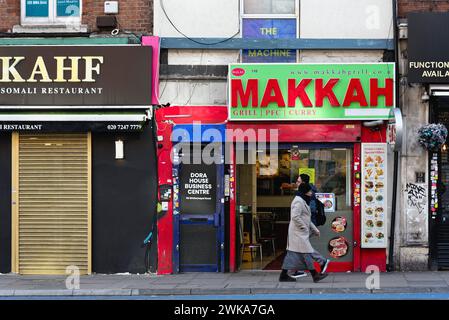 Makkah Grill zum Mitnehmen am Whitechapel Road Tower Hamlets East London England Großbritannien Stockfoto