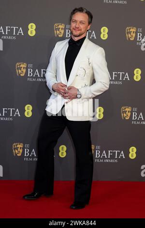 London, Großbritannien. Februar 2024. James McAvoy nimmt an den British Academy Film Awards 2024 in der Royal Festival Hall in Waterloo, London, Teil. (Foto: Cat Morley/SOPA Images/SIPA USA) Credit: SIPA USA/Alamy Live News Stockfoto