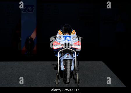 Doha, Katar. Februar 2024. 19. Februar 2024, Losail International Circuit, Doha, MotoGP Testfahrten in Katar 2024, im Bild das Motorrad von Alex Marquez aus Spanien, Gresini Racing Credit: dpa/Alamy Live News Stockfoto