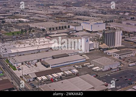 Eine Luftaufnahme des Campus General Mills in Los Angeles, Kalifornien, um 2001. Stockfoto