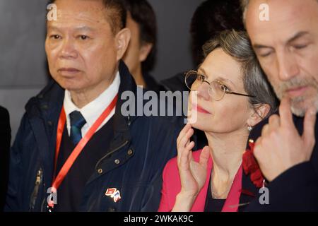 Paris, Frankreich. Februar 2024. Sandrine Rousseau nimmt an der Eröffnungszeremonie des chinesischen Neujahrs Teil. Stockfoto