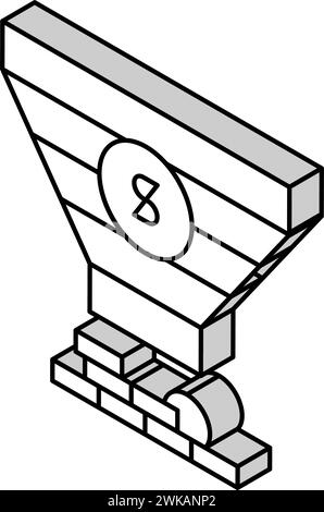 Verkaufstrichter Isometrische Symbolvektorillustration Stock Vektor